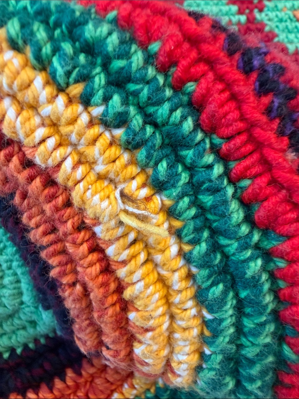 Large Handmade Multicolor Crochet Crossbody Bag - Picture 4 of 10